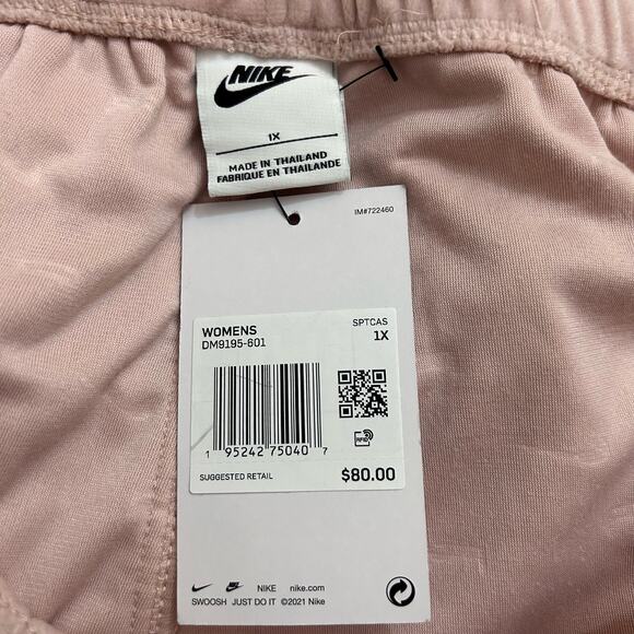 NWT Nike Air Women's Pink Velour Swoosh Logo Slim Fit Mid-Rise Pants. Size 1X. - Picture 10 of 11